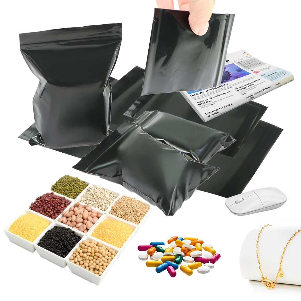 0.13mm Thickness Black Plastic Ziplock Bag Resealable PE Zipper Bag for Sundries Gift Waterproof Dustproof Seal Storage Packing 5