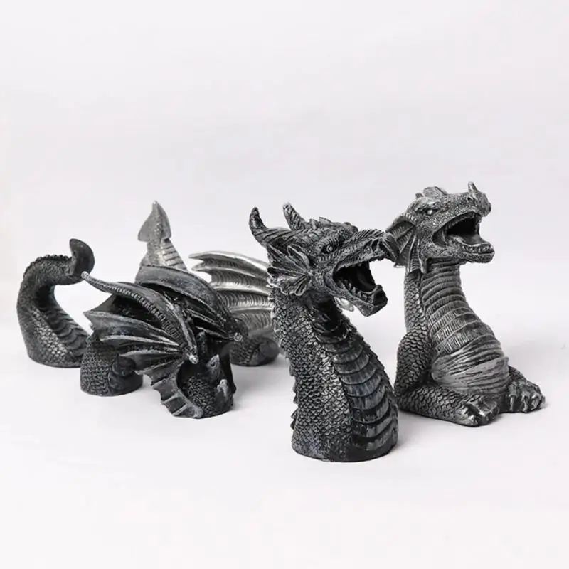 Dragon Sculptures Resin Giant Lawn Sculpture Gothic Fantasy Figures Art Garden Patio Statues Garden Decoration Accessories Tools