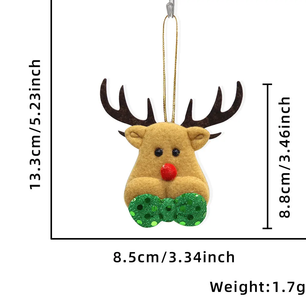 Cute Christmas Santa Claus Christmas Tree Elk Hanging Ornaments Plush Santa Claus Pendant Home Party Xmas Tree Decorations