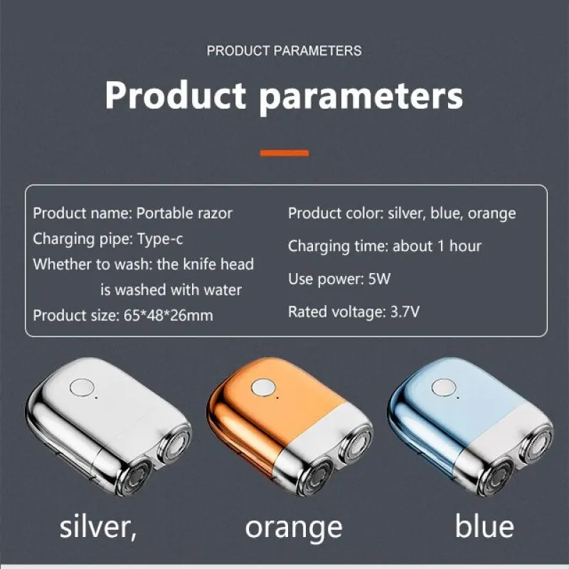 Men's Dual Head Magnetic Suction Electric Shaver TYPE-C Charging Waterproof Portable Electroplated Body Mini Shaver electric shaver,electric razor,rotary shaver,electrical rotary shaver,cordless shaver