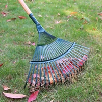 Fan-sahped Rake Head Replacement Garden Rake Head 22 Teeth Carbon Steel Garden Cleaning Rake Professional Garden Tool Q84D 2