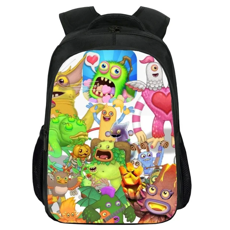 

New Printed My Singing Monster School Bag Choir Student Computer Backpack 13 "16"