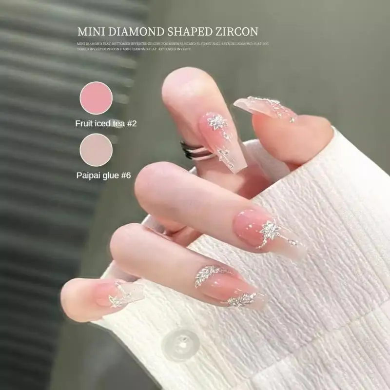 50PCS Sparkle Mini Rhombus Zircon White Chamfered Flatback Diamonds Nail Art Rhinestones Decorations Manicure Ornaments