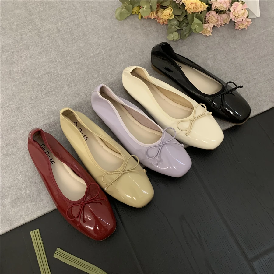 Classic Bow Knot Flats Slip On Casual Shoes Women Boat Ballet Flat  Ballerina Soft Moccasins Female New Fashion Gold Sliver Mujer