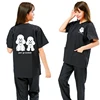 Pet Dog Grooming Clothing Short Sleeve Tops Pet Shop Uniforms Anti Hair Apron Anti Static Smock Breathable Work Clothes Y0930 4