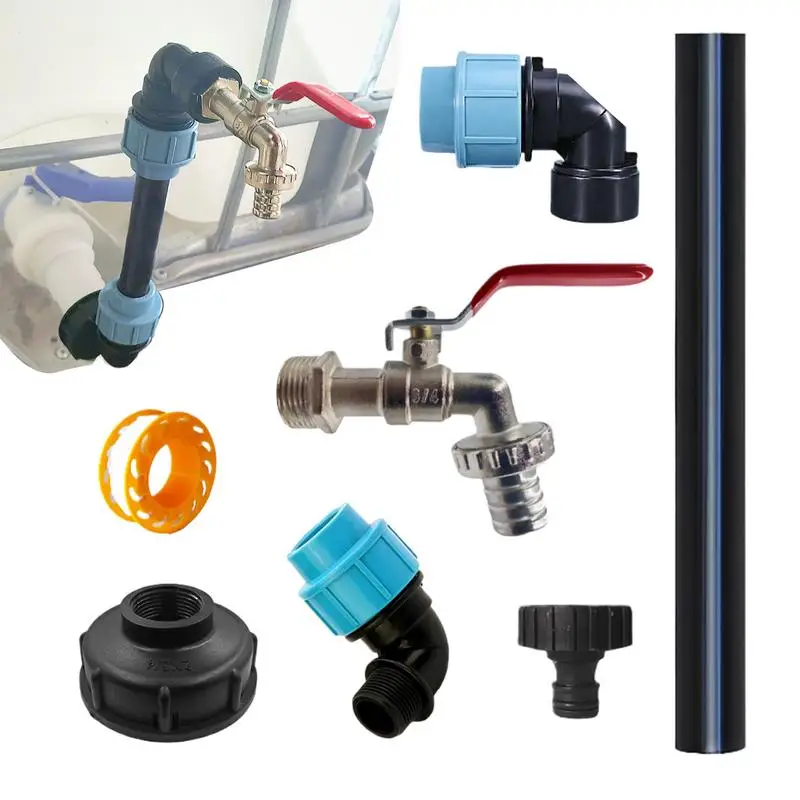 Tote Tank Adapter Tote Hose Adapter Tube Quick Connector Zinc Alloy Faucet Extension Tube Leakproof Faucet Valve For Adults