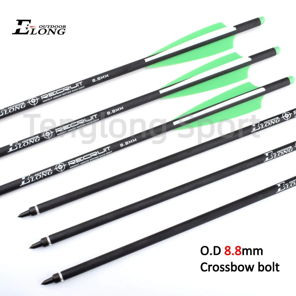 

Archery Mixed Carbon Arrow 16 18 20in Crossbow Bolts With 4in Plastic Shield Type Arrow Vane Green 12pcs/lot