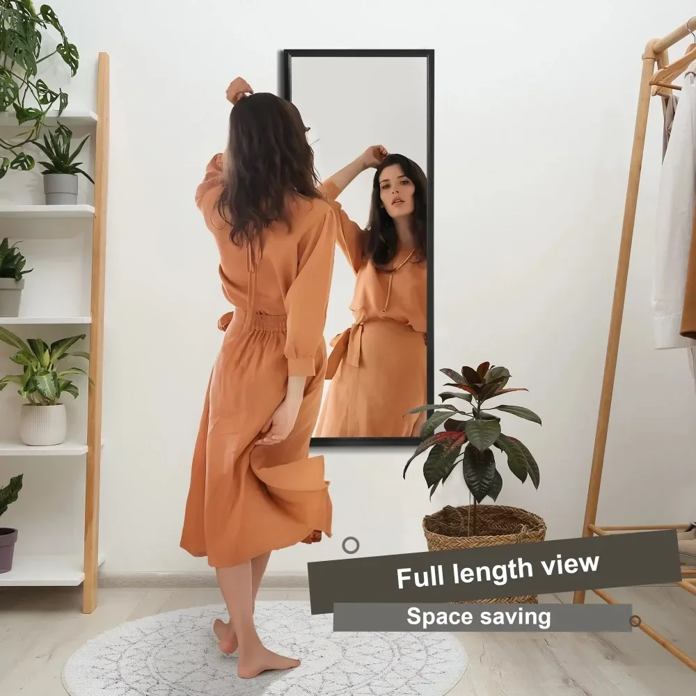 

Over The Door Mirror Full Length, 47"x18" Door Mirror Full Length Full Length Mirror Over The Door with 2 Hangers Removeble