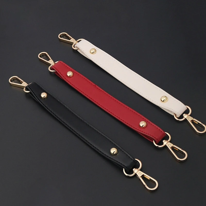 Purse Strap Replacement Smooth PU Leather 10.62 Inch Short for Handbag Clutch Bag 0.51 Inch Wide Black/White/Red