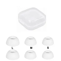 3 Pairs of Silicone Ear Tips - Premium Comfort Ear Pads and Caps Case (WHITE)