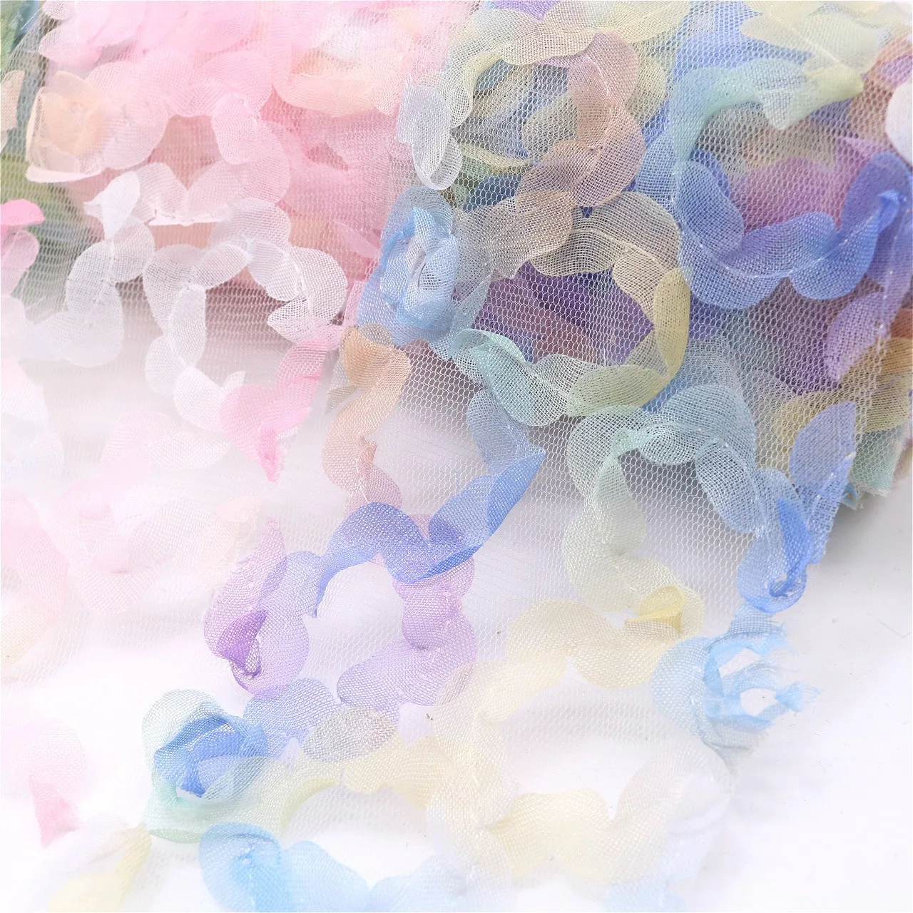 Ribbon Decoration 6cm 2Yards Flowers Tulle Mesh Ribbon Colorful Organza Tape DIY Wedding Party Wear Gown Clothes for Barbie Doll Accessories Toy ribbon decoration,ribbon supplies,organza ribbon,sewing ribbon