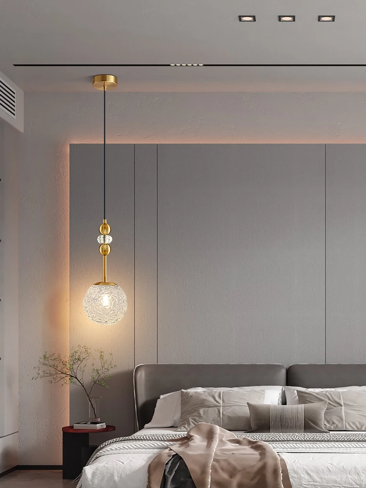 현대 유약 물 인쇄 유리 레스토랑 샹들리에 침실 머리맡 샹들리에 서쪽 레스토랑 카페 조명 장식 램프