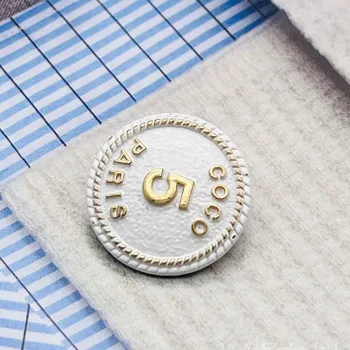 Luxury Design Golden Black White 5 Five Number Round Metal Buttons 2