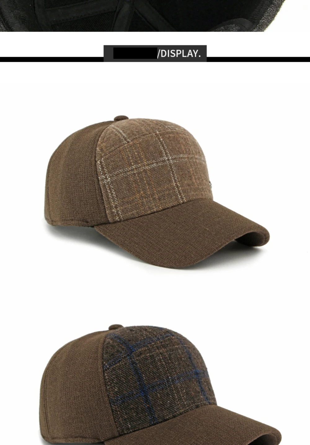 HT5010 Dicke Warme Winter Kappe Männer Hohe Qualität Wolle Baseball Hut Männlichen Schnee Ski Earflap Kappe Einstellbare Baseball Kappe Vater Papa Hut – Detail 8