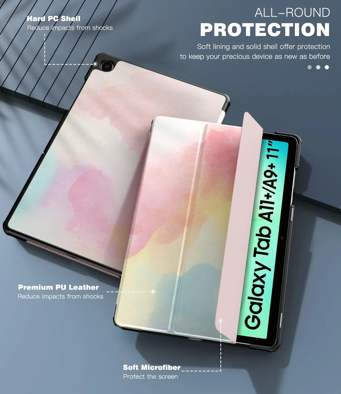 Slim Lightweight Stand Protective Tablet Case with Auto Wake/Sleep Feature