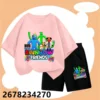 Hot Game Rainbow Friends T-Shirt Set Cartoon Boys Girl Baby Birthday Kids Clothes Short Sleeve T-Shirt Harajuku Multicolour Tops 6