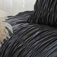 Ruched Black Duvet Cover Soft and Luxury Twin Queen King Comforter Cover Boho Shabby Chic Bedding Set - Fluffy 2/3 Piece Set 5