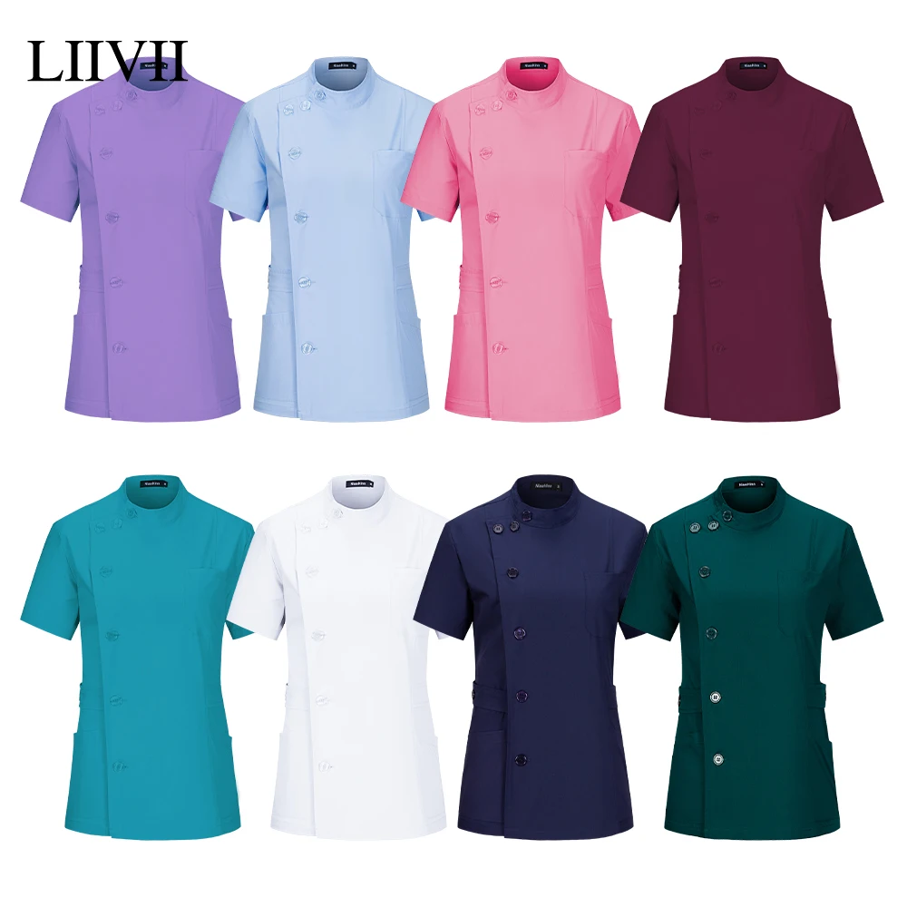 Nurse Scrubs Tops Women Workwear Beauty Salon Spa Clinic Dentist Uniform for Medical Scrubs