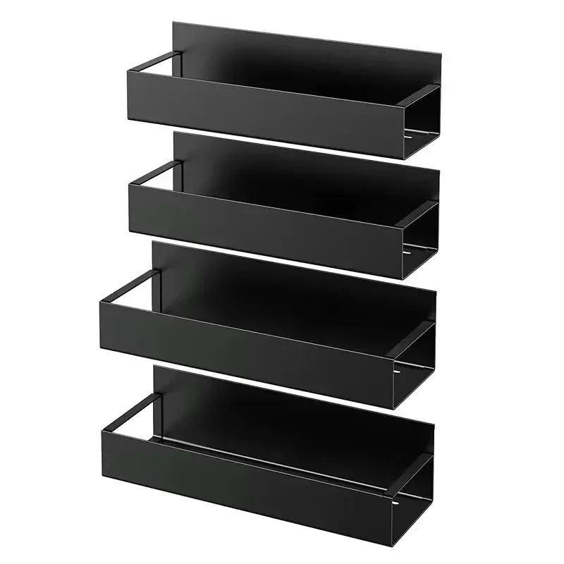 2/4PCS Removable Refrigerator Side Storage Shelf Wall-mounted Seasoning Stand Magnetic Seasoning Refrigerator Shelf kitchen storage rack magnetic storage rack spice rack kitchen organizer spice storage shelf kitchen organizer rack