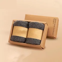 Men’s Super Thick Merino Wool Socks - High Quality, Comfortable Winter Mid-Leg Socks (2 Pairs) - EU38-46 (2Pairs Dark Gray)