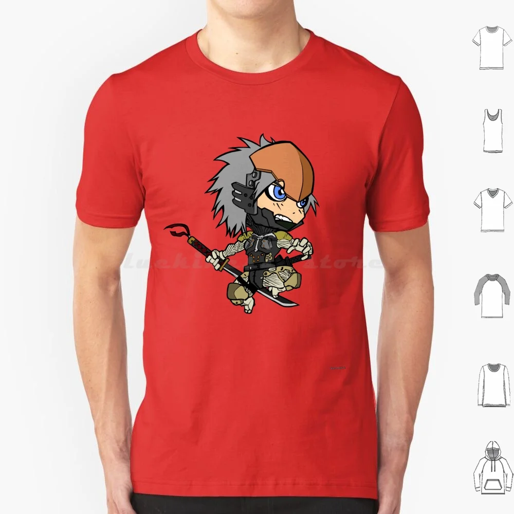Chibi Raiden T Shirt Uomo Donna Bambini 6Xl Metal Gear Metal Gear Solid Mgs 3 Snake Solid Snake Raiden Cyborg Swords Katana Japan