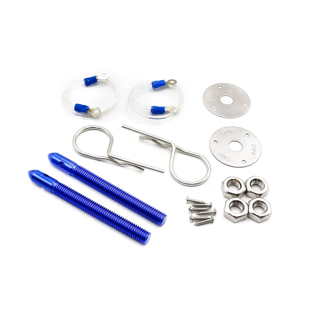 Universal Racing Stil Edelstahl Montieren Haube Pin Platte Motorhaube Lock Kit Auto Haube Motorhauben Schloss – Detail 5