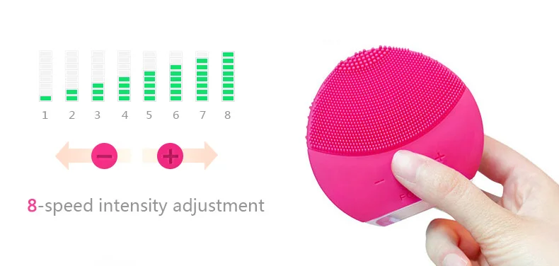 Foreo-cepillo de limpieza facial luna mini2, de silicona, con logotipo real, carga USB, resistente al agua, nivel 8