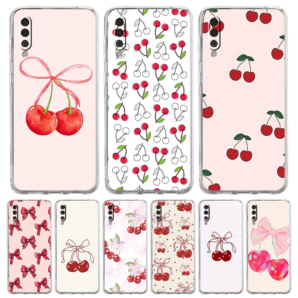 Cute Cherry Bow Phone Case For Samsung A16 A14 A12 A22 A32 5G A34 A42 ...