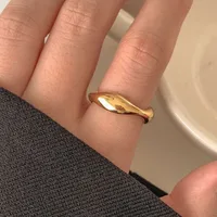 New Arrival Jewelry Geometric Stainless Steel Irregular Wavy Finger Ring for Women 1
