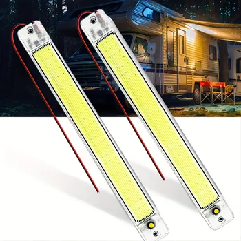 Luce di lettura per auto COB ad alta luminosità, sottile, 12V/24V, LED, luce interna per cabina, lampada a cupola con interruttore per furgone, camion, camper, roulotte