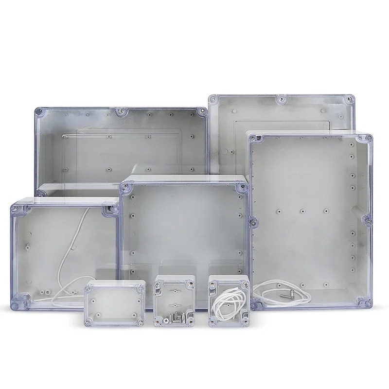 Caixa de Junção Impermeável ao ar Livre Tampa Transparente Externa Caixa de Plástico Case de Interruptor Selado Impermeável Caixa de Projeto Monitoramento Abs