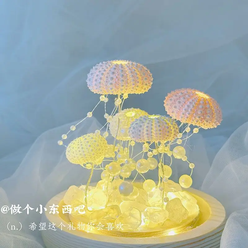 

Little Red Book Cute Natural Sea Urchin Jellyfish Night Light DIY Material Pack Birthday Gift for Best Friends and Couples