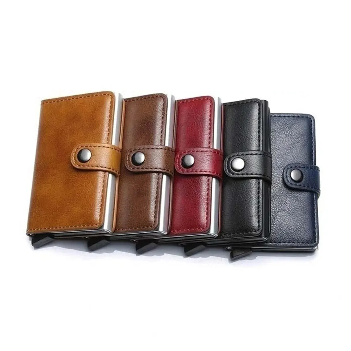 Wallet Card Holder ID Credit Bank Card Holder Hasp Wallet Men Anti Rfid Blocking Protected Magic PU Leather Slim Mini Small Money Wallets Case