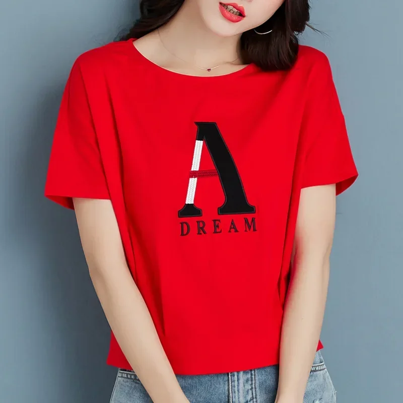 

2024 newShort-sleeved t-shirt women 2023 new short top loose and versatile half-sleeved bottoming shirt gray22