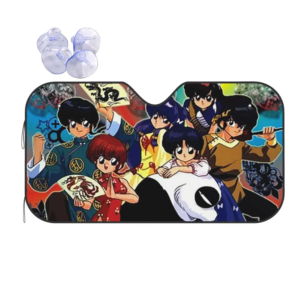 

Ranma 1/2 Panda Windshield Sunshade Japan Anime Love Car Front Window Visor 70x130cm Car Window Windscreen Cover Car-covers