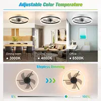 Jelena ventilateur de plafond rond luminaires avec télécommande chambre salon salle à manger décoration de la maison moderne lampe à LED intelligente ventilateur 2