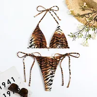 New Sexy Tiger Stripes String Bikinis 2025 Swimsuits Women's Swimwear Female Beach Swim Wear Bathing Suits Brazilian Bikini Set
