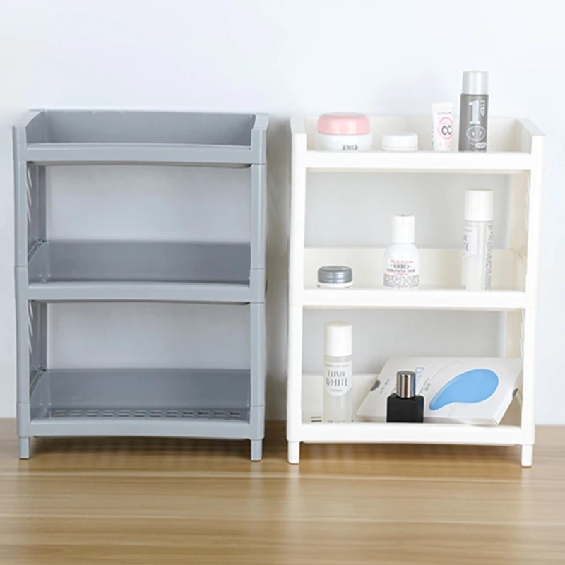 

3 Tier Hollow Out Plastic Shelf Foldable Desktop Storage Rack Countertop Cosmetic Holder Storage Tray