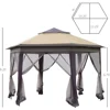 Gazebo 13' X 13' Pop Up Canopy, Hexagonal Canopy Shelter With 6 Zippered Mesh, Event Tent With Strong Steel Frame For Canopy 2