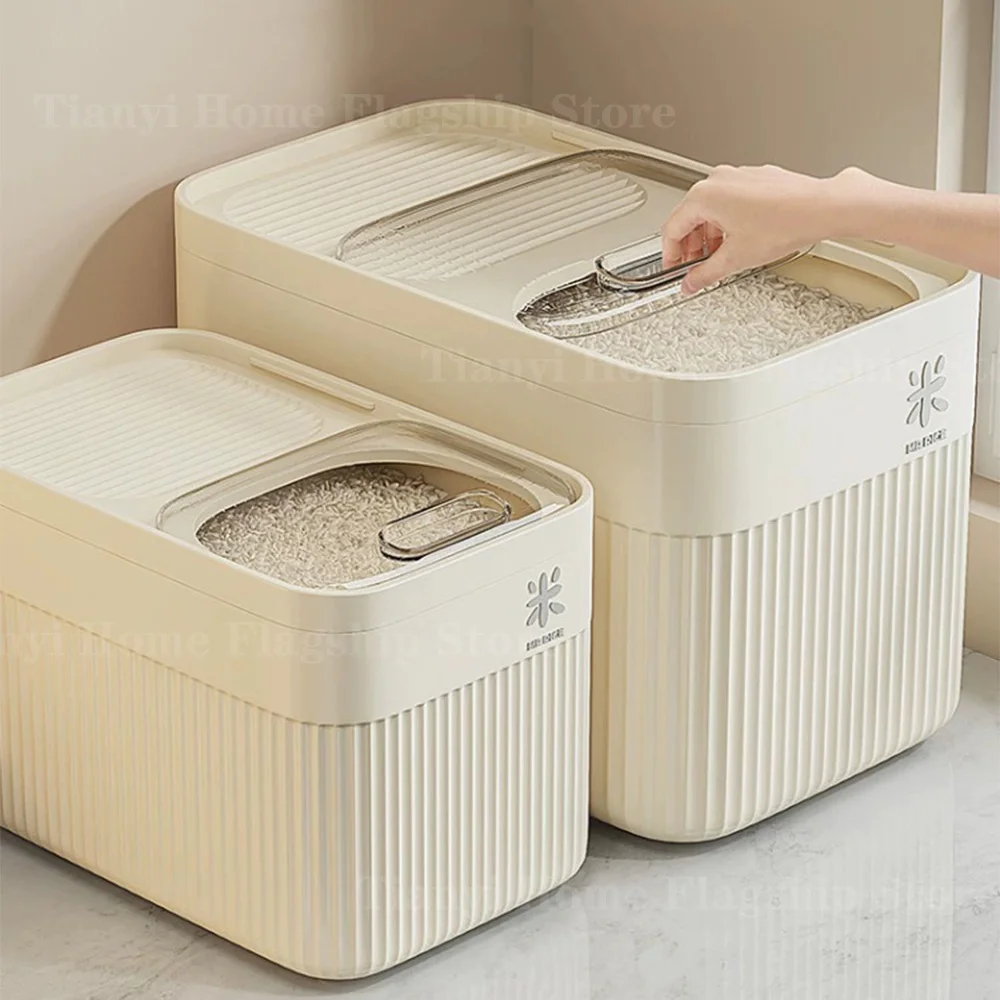 5/10/15KG Rice Storage Box Home with Lid Insect Proof Moisture Proof Rice Box Sealed Jar Kitchen Container Storing Dry Grain