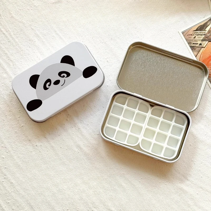 Portable Palette Watercolor Paint Repackaging Iron Box Paint Storage Box Nail Art Tray Student Travel Art Supplies
