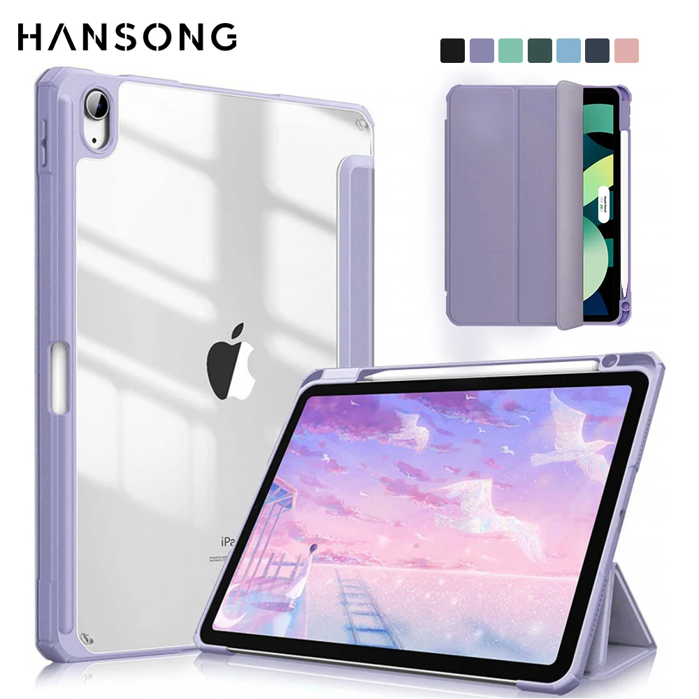 Hansong-iPad Proケース,11インチ,10.2世代,10.9世代,8世代,9世代,5世代,6番目の空気,世代,10世代,ミニ6  puシリコンケース