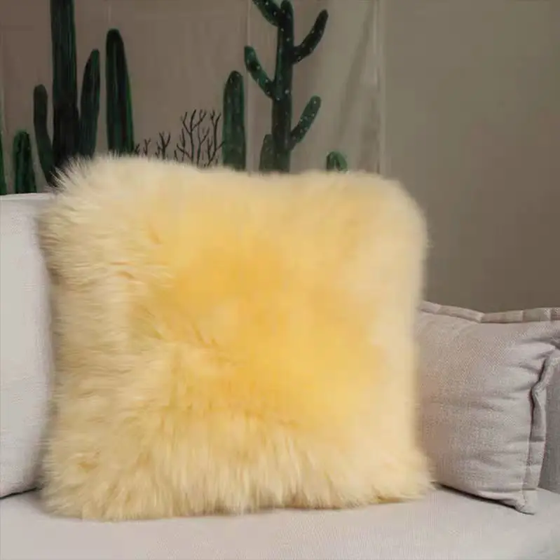 

CX-D-155B Warm Winter Bed Sofa Seat Cushions Real Australia Fur Sheep Skin Cushion Pillow Cover