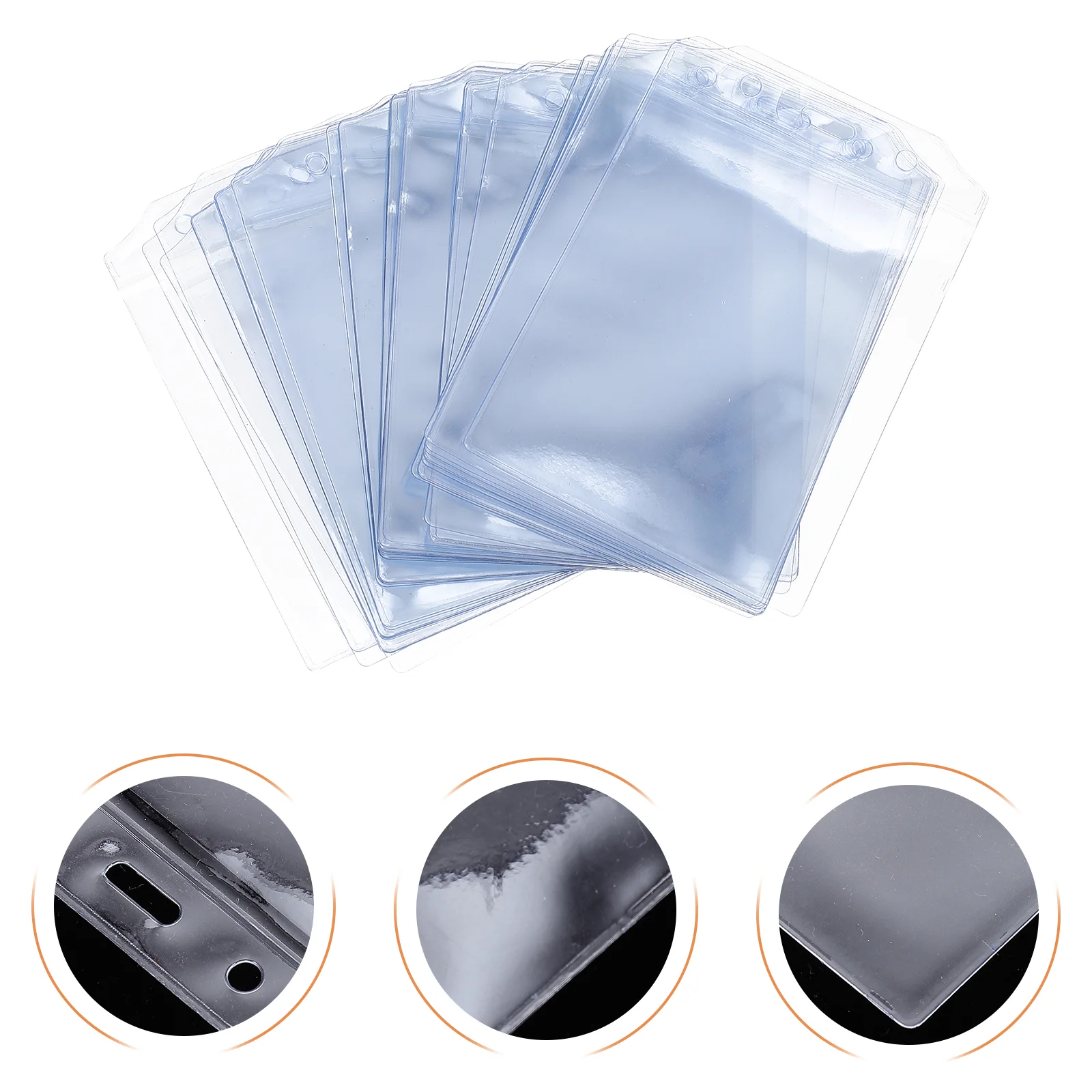 

50 Pcs Card Cover ID Holder Transparent Badge Documents Work Cards Protector Pvc