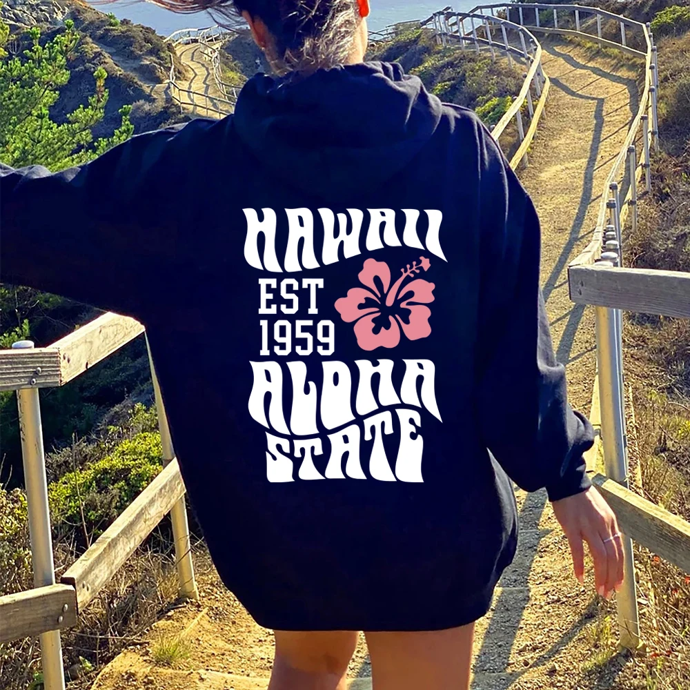 

Hoodie Aloha State estetika Hawaii Sweatshirt Tumblr Hoodie pantai VSCO Hoodie trendi kata Hoodie di belakang Hoodie lengan