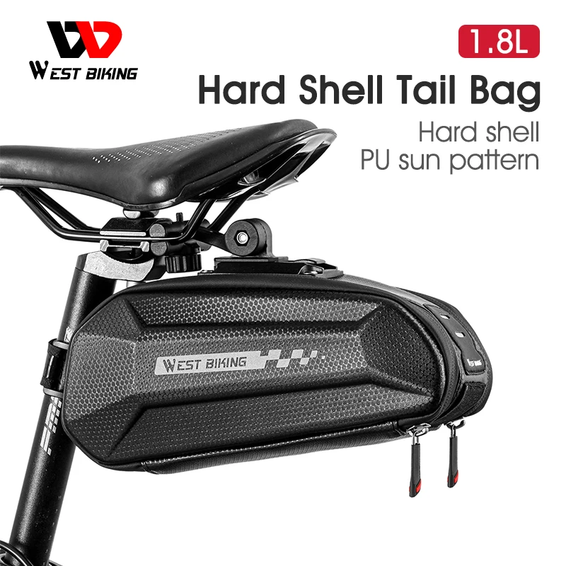 

WEST BIKING Hard Shell Tail Bag Quick Release Waterproof MTB Road Bicycle Saddle Bag Under Seat Tool Bag Cycling Accessories