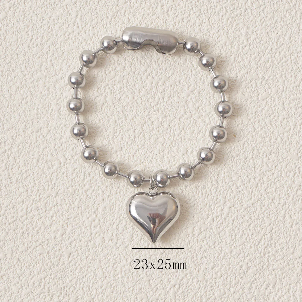 Elegant 8mm Stainless Steel Ball Bead Bracelet in Gold/Silver