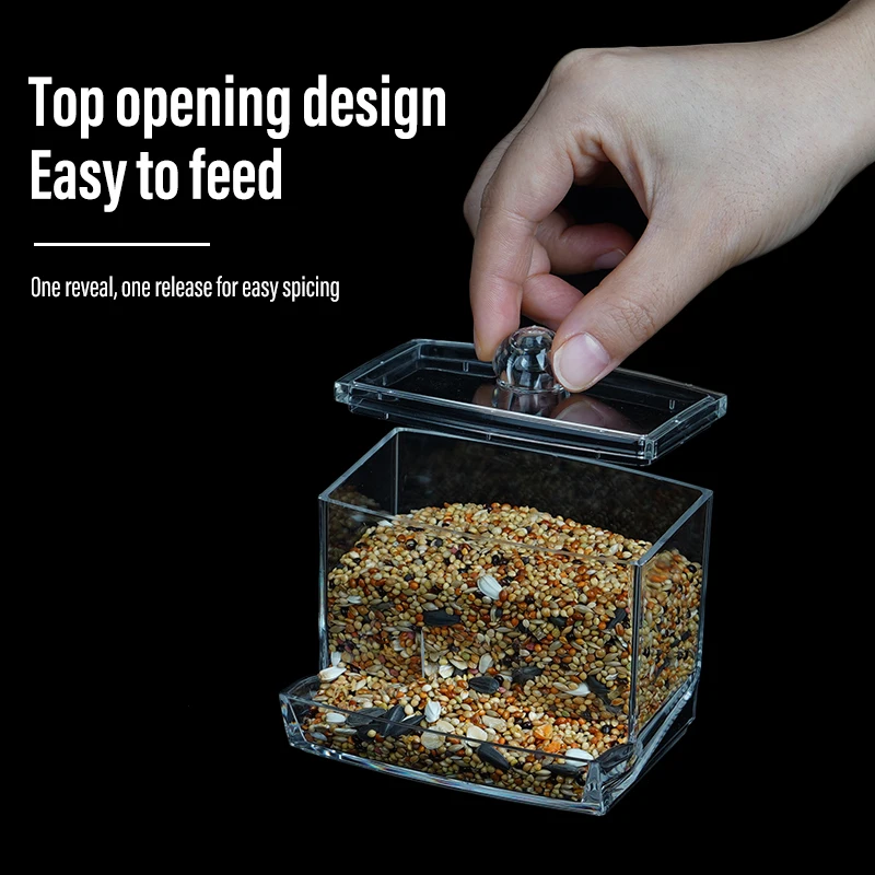 Acrylic Automatic Bird Feeders Chicken Feeding Trough Bird Feeders Parrot Feeder Food Container Cage Automatic Food Feeder