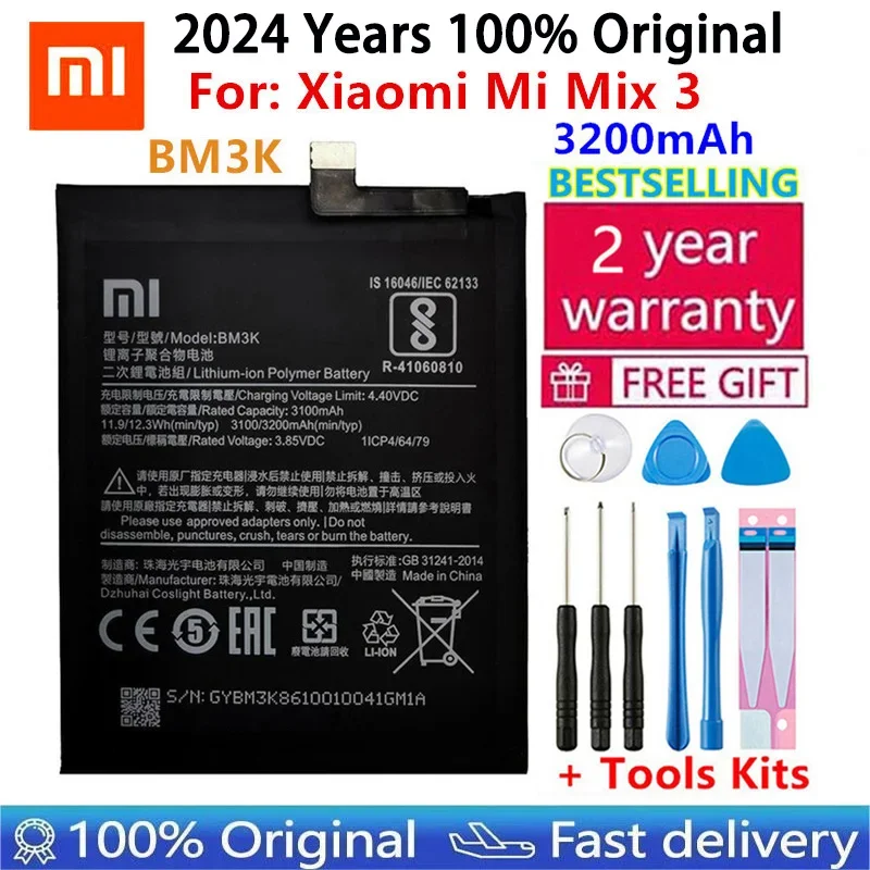 

100% оригинальная батарея для телефона BM3K 3200 мАч Высококачественная сменная батарея для Xiaomi Mi Mix 3 Mix3 батареи Инструменты Быстрая доставка