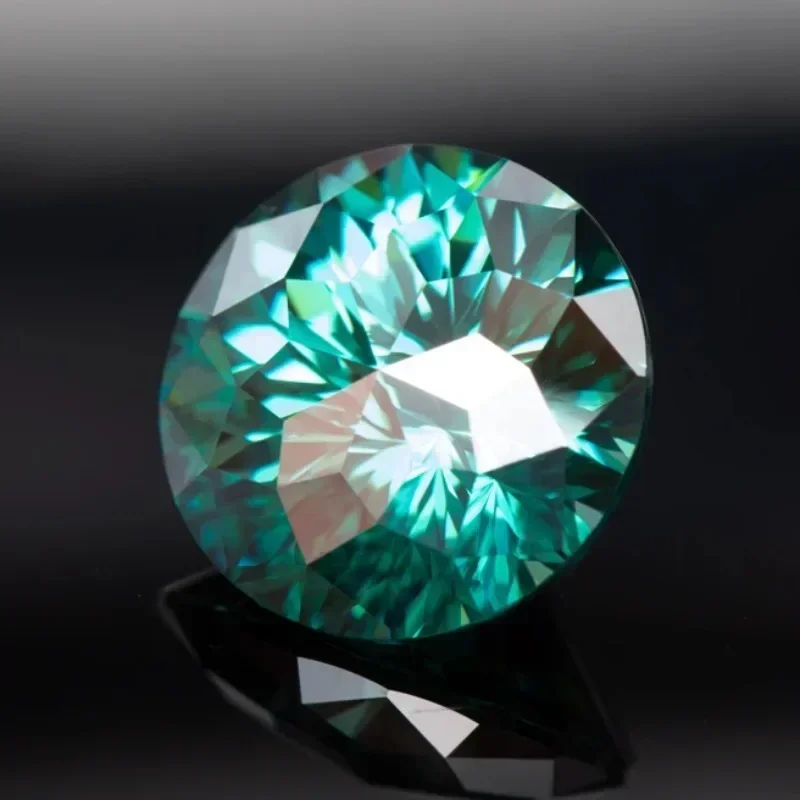 Moissanite Stones Primary Colours Emerald Green Round Shape Emperor General Cut Jewelry Making Materials with GRA Certificate